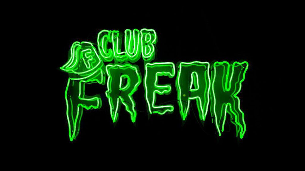 Club Freak logo with green neon text on a black background