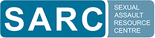 Sexual Assault Resource Centre logo with white text 'SARC' on a teal background and in white text on a lighter teal